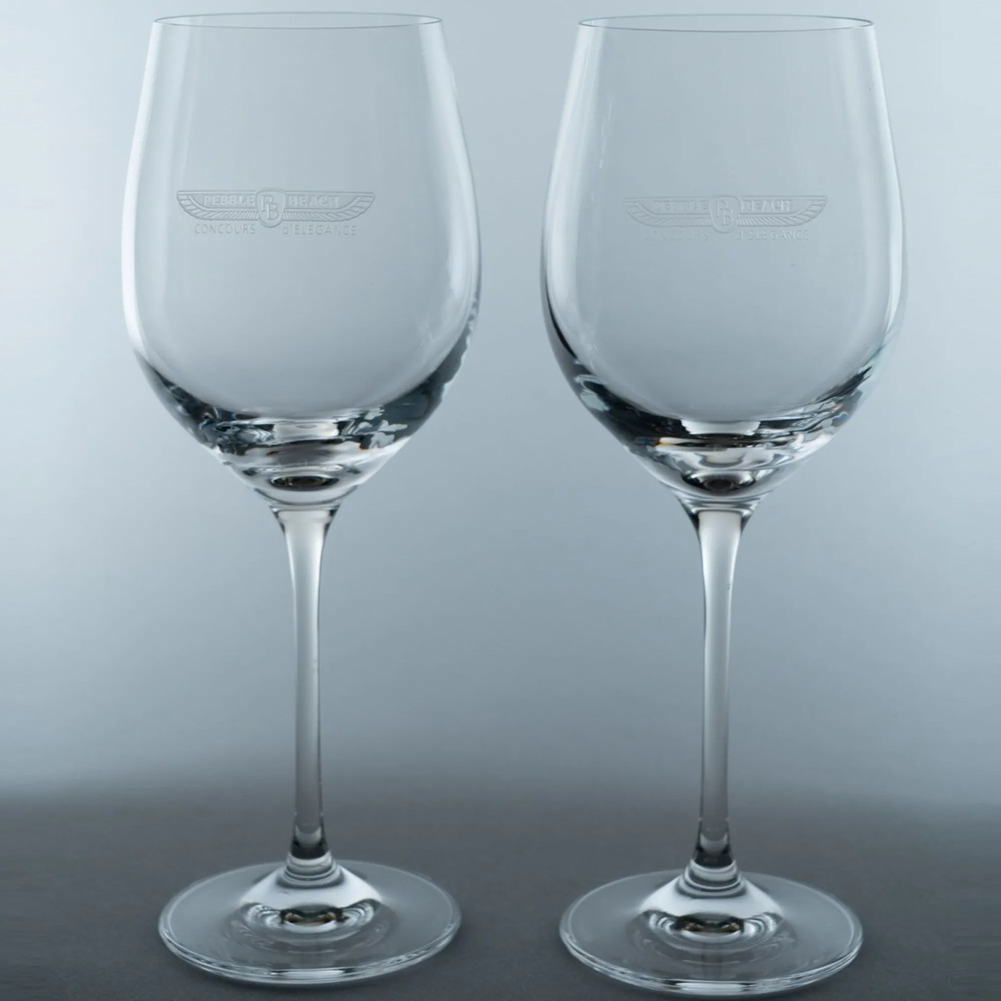 Pebble Beach Concours D'Elegance Set Of 2 White Wine Glasses New