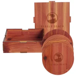 Pebble Beach Cedar Coaster Set By Woodchuck Clearance