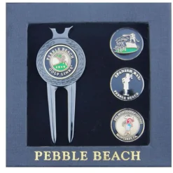 Pebble Beach Four Course Wave Divot Tool & Ball Markers Set Online