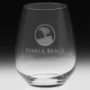 Pebble Beach Heritage Logo Stemless White Wine Glass New