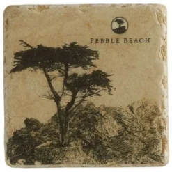 Pebble Beach Heritage Logo Handcrafted Marble Coaster Outlet