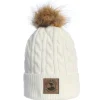 Pebble Beach Ladies Cable Knit Pom Beanie By Ahead Clearance