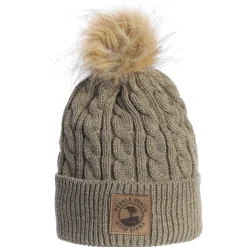 Pebble Beach Ladies Cable Knit Pom Beanie By Ahead Clearance