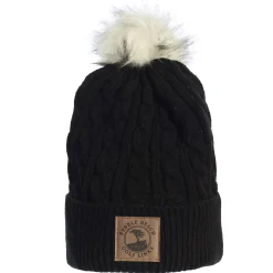 Pebble Beach Ladies Cable Knit Pom Beanie By Ahead Clearance