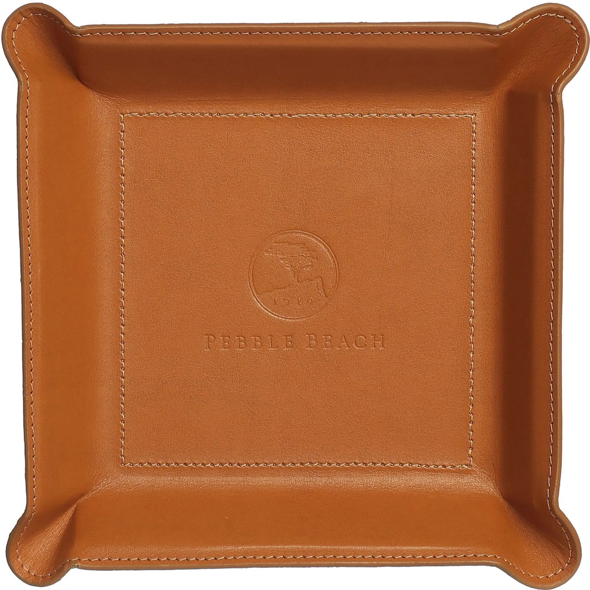 Pebble Beach Logo Leather Valet Tray New