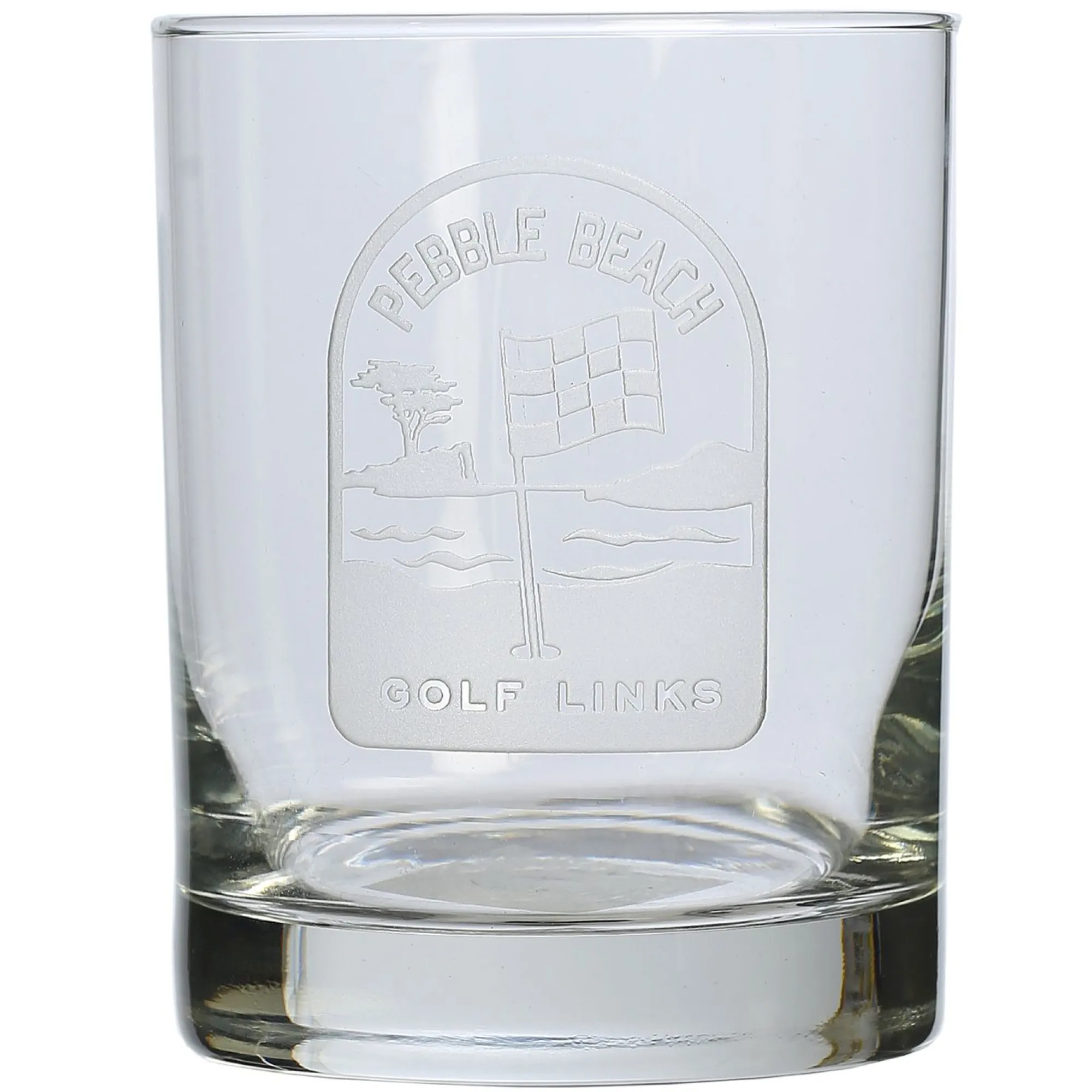 Pebble Beach Pin Flag Scene Rocks Glass Fashion