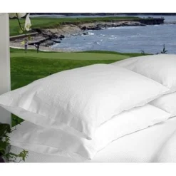 Pebble Beach Resorts 100% Egyptian Cotton Micro-Check Pillow Cases - Two Case Set Outlet