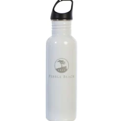 Pebble Beach Stainless Steel Etched Water Bottle Green Hot