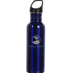 Pebble Beach Stainless Steel Etched Water Bottle Green Hot