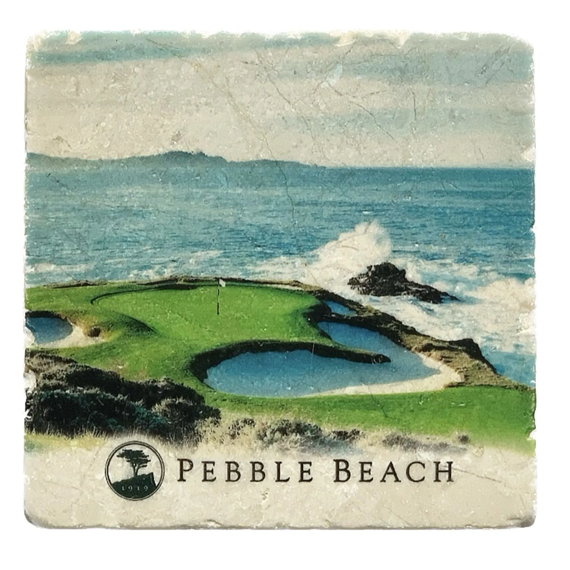 Pebble Beach 7Th Hole Marble Coaster By Art And Stone Best
