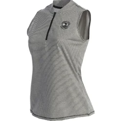 Pebble Beach Women's Sleeveless 1/2 Zip Stripe Polo By Adidas Hot