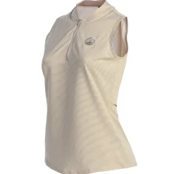 Pebble Beach Women's Sleeveless 1/2 Zip Stripe Polo By Adidas Hot