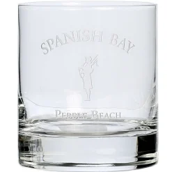 Pebble Beach Spanish Bay Etched Double Old Fashioned Glass Hot