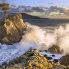 Pebble Beach Sunset Symphony By Joann Dost -Metal Print Best
