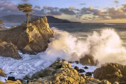 Pebble Beach Sunset Symphony By Joann Dost -Metal Print Best